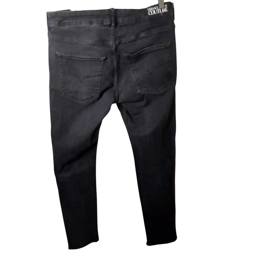 Versace Jeans Couture Mens Slim Fit Faded Black Denim Jeans Size 38 A2GZA0K8